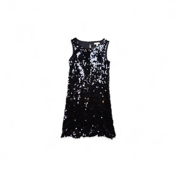 Speechless Black Sequin Sheath Dress Sleeveless Round Neck Short Size S - Picture 3 of 3